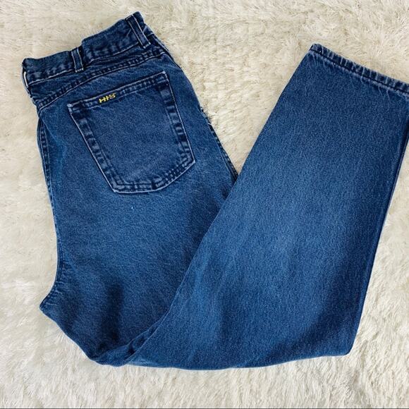 Vintage Denim - Vintage High Waist Mom Jeans Dark Wash 32" Waist